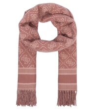 GUESS JACQUARD Scarf with fringes cinnamon logo - Scarves - 2