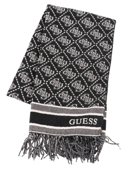JACQUARD Scarf with fringes black logo - Scarves