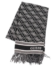 GUESS JACQUARD Scarf with fringes black logo - Scarves - 2