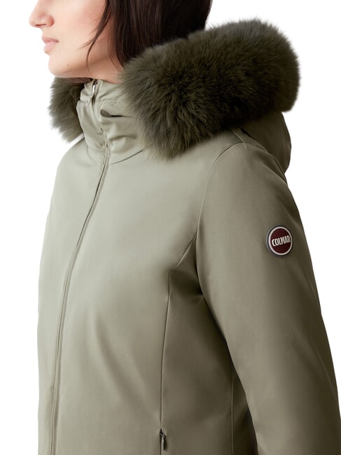 PURENESS Hooded jacket mud - Women's down jackets