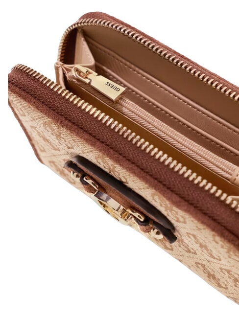 SAMANTHA Medium zip-around wallet latte logo / brown - Women&rsquo;s Wallets