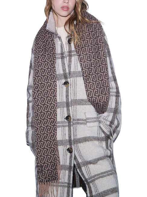 LOGO Fringed scarf BLACK - Scarves
