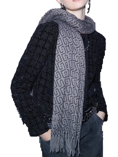 LOGO Fringed scarf black/anthracite - Scarves