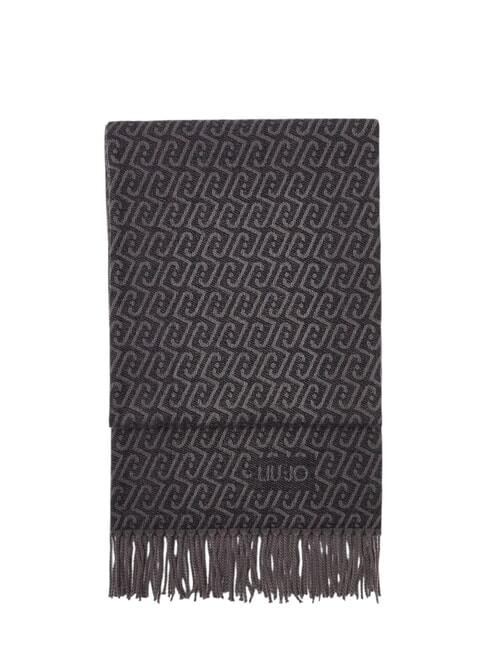 LOGO Fringed scarf black/anthracite - Scarves
