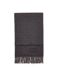 LIUJO LOGO Fringed scarf black/anthracite - Scarves - 3