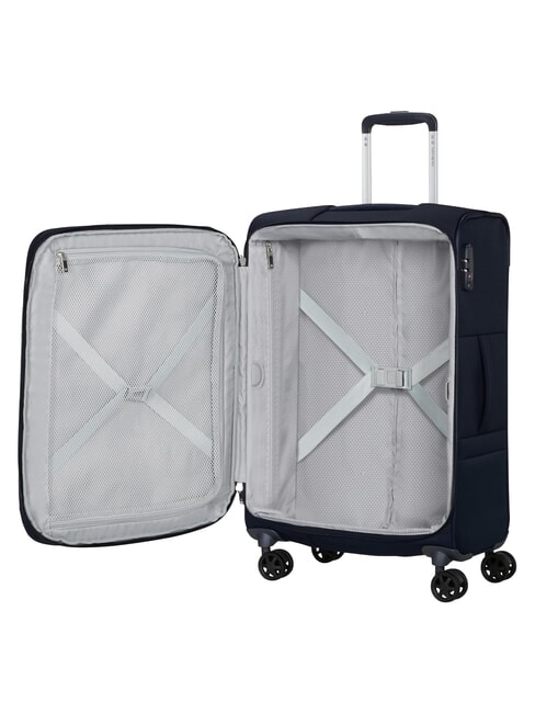 BASE BOOST Medium trolley, expandable blu navy - Semi-rigid Trolley Cases
