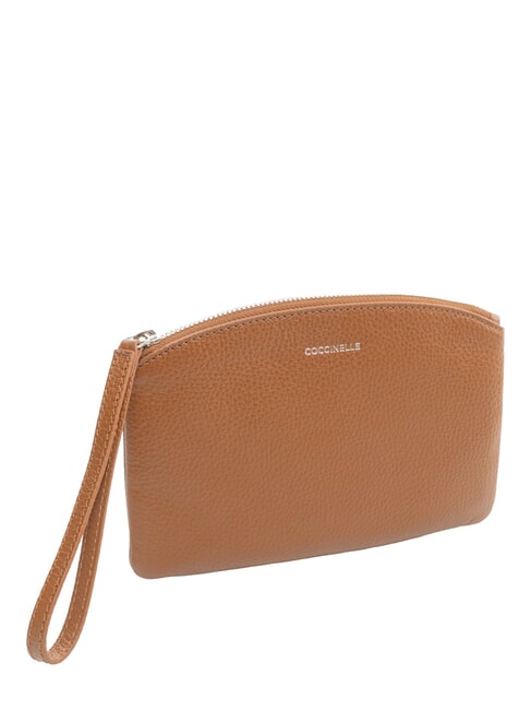 ROUNDED ENVELOPE Leather clutch bag cognac - Women&rsquo;s Bags