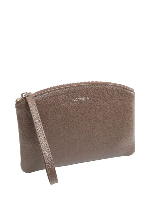 ROUNDED ENVELOPE Leather clutch bag brunette - Women&rsquo;s Bags