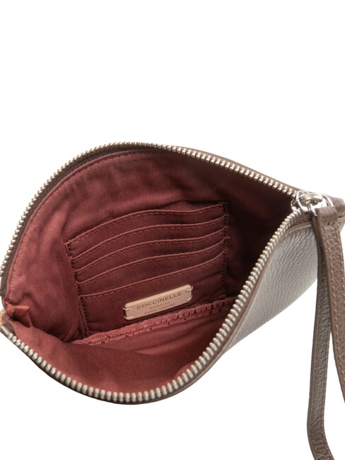 ROUNDED ENVELOPE Leather clutch bag brunette - Women&rsquo;s Bags
