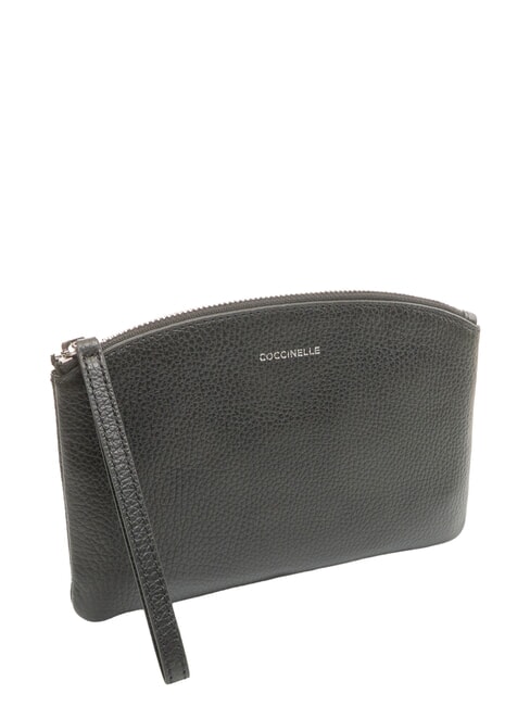 ROUNDED ENVELOPE Leather clutch bag Black - Women&rsquo;s Bags