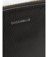 COCCINELLE ROUNDED ENVELOPE Leather clutch bag Black - Women&rsquo;s Bags - 4