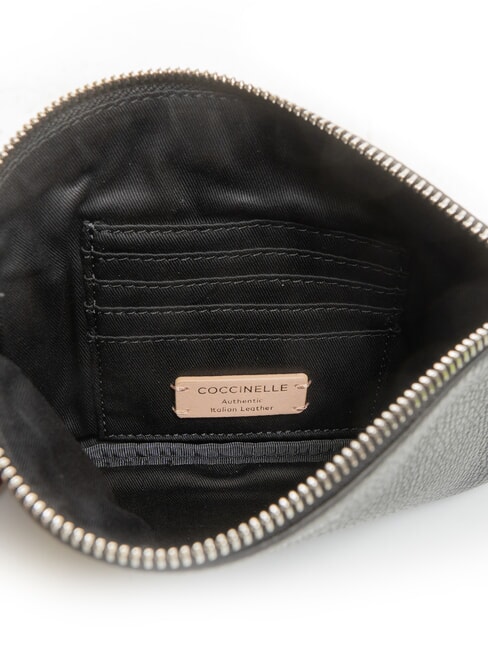 ROUNDED ENVELOPE Leather clutch bag Black - Women&rsquo;s Bags