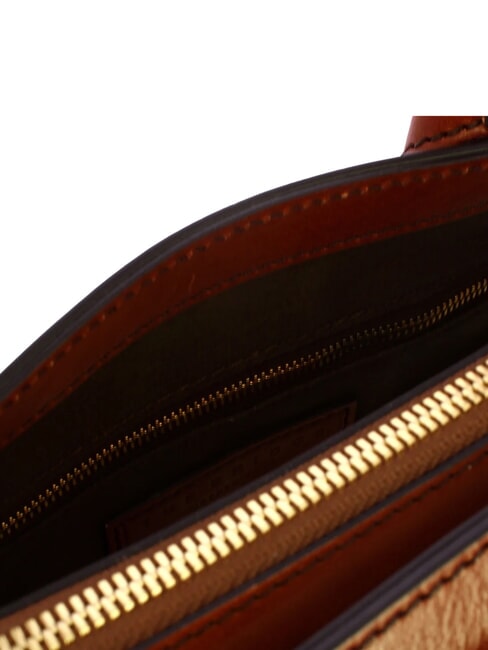 CECILIA Leather handbag, with shoulder strap BROWN - Women&rsquo;s Bags