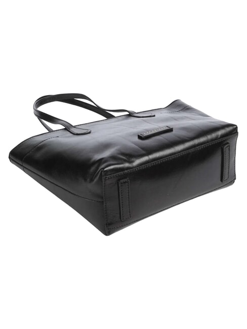 GUELFA Leather shoulder shopper bag Black Gold - Women&rsquo;s Bags