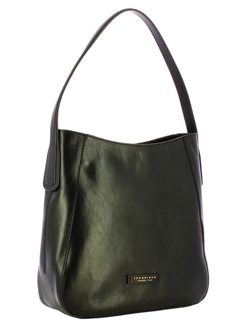 MADDALENA Hobo shoulder bag, in leather Black Gold - Women&rsquo;s Bags