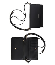 BORBONESE BIRDIE Leather wallet with shoulder strap black / natural op - Women&rsquo;s Wallets - 3