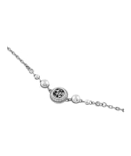 GUESS TINY PEARLY Necklace with central charm with G logo SILVER - Necklaces - 2
