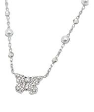 GUESS BORBOLETA Butterfly Pendant Necklace SILVER - Necklaces - 3