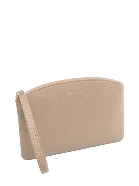 ROUNDED ENVELOPE Leather clutch bag warm taupe - Women&rsquo;s Bags