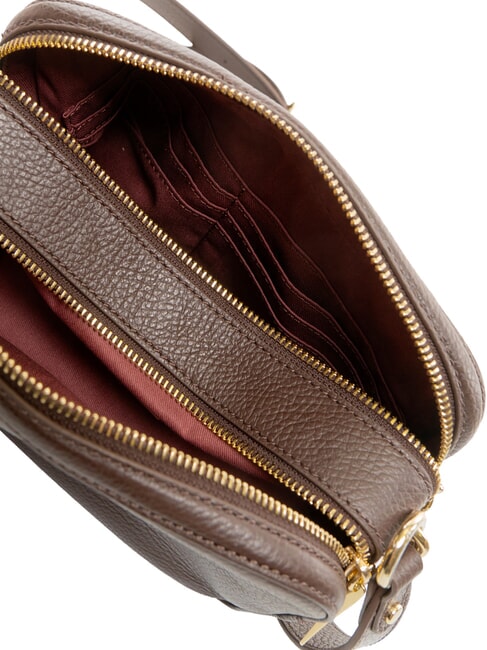 ALPHA Mini shoulder bag, in leather brunette - Women&rsquo;s Bags