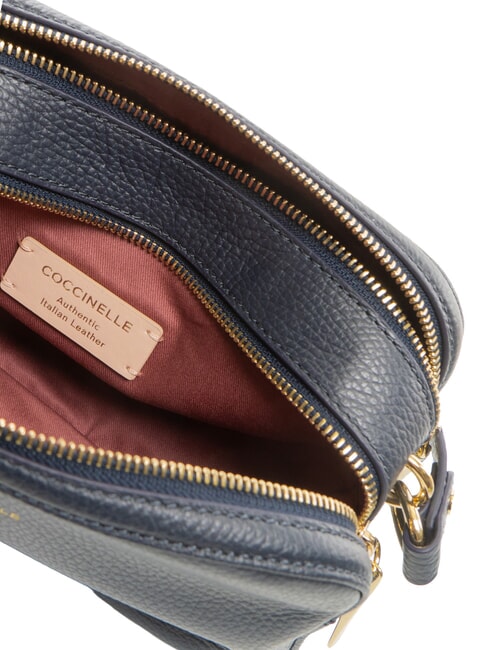 ALPHA Mini shoulder bag, in leather midnight blue - Women&rsquo;s Bags