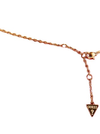 STYLISH GUESS Necklace, coin shape with logo yellow gold - Necklaces