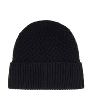 GUESS KNITTED Hat with cuff and logo on the side BLACK - Hats - 2