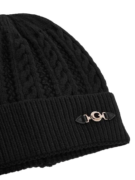 FRANCES KNITTED Knitted hat with cuff BLACK - Hats