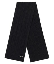 GUESS FRANCES KNITTED Scarf with braided work BLACK - Scarves - 2