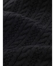 GUESS FRANCES KNITTED Scarf with braided work BLACK - Scarves - 3