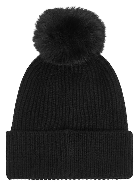 AMORETTE KNITTED Hat with pom poms BLACK - Hats