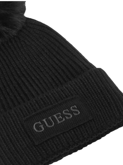 AMORETTE KNITTED Hat with pom poms BLACK - Hats