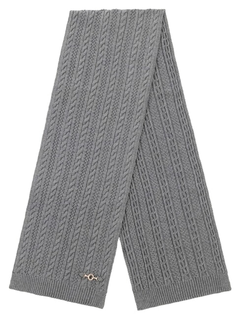 FRANCES KNITTED Scarf with braided work gray - Scarves