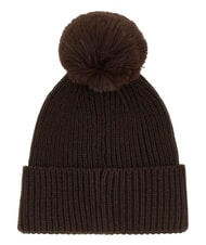 GUESS AMORETTE KNITTED Hat with pom poms bitter brown - Hats - 2