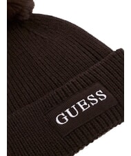 GUESS AMORETTE KNITTED Hat with pom poms bitter brown - Hats - 3