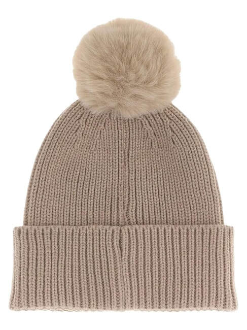 AMORETTE KNITTED Hat with pom poms taupe - Hats