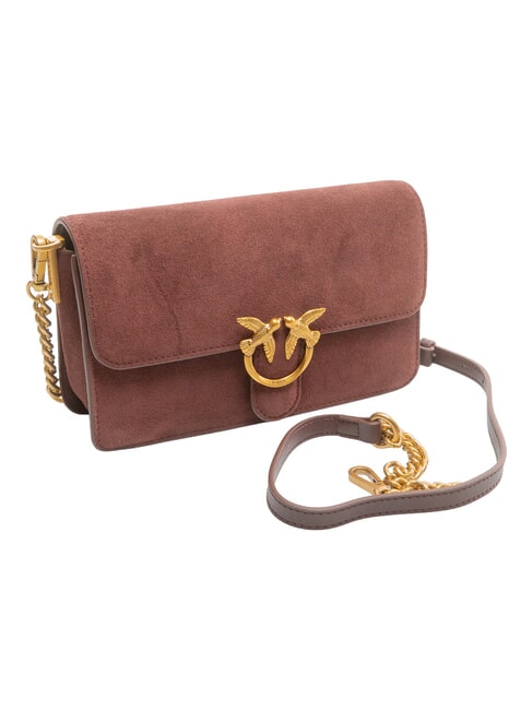 LOVE ONE SLOUCHY Mini shoulder bag, in leather Burgundy-antique gold - Women&rsquo;s Bags