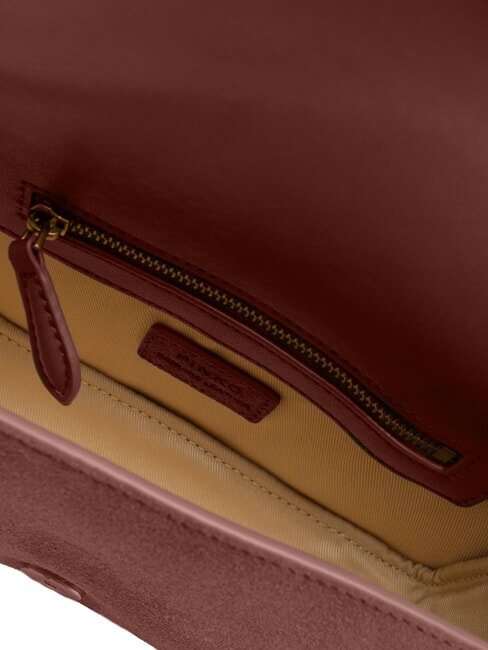 LOVE ONE SLOUCHY Mini shoulder bag, in leather Burgundy-antique gold - Women&rsquo;s Bags