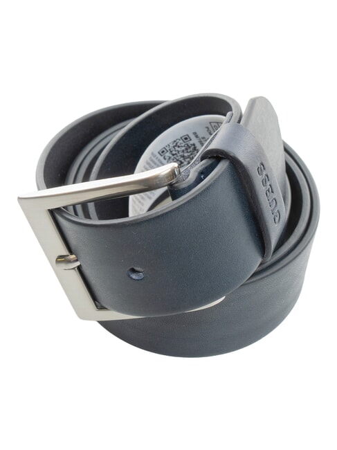 LOGO Leather belt blue - Belts