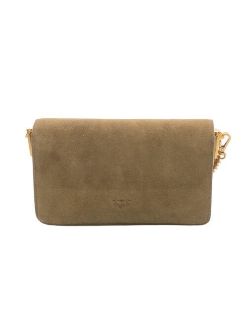 LOVE ONE SLOUCHY Mini shoulder bag, in leather dark olive green-antique gol - Women&rsquo;s Bags