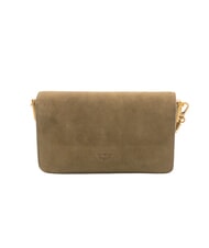 PINKO LOVE ONE SLOUCHY Mini shoulder bag, in leather dark olive green-antique gol - Women&rsquo;s Bags - 3