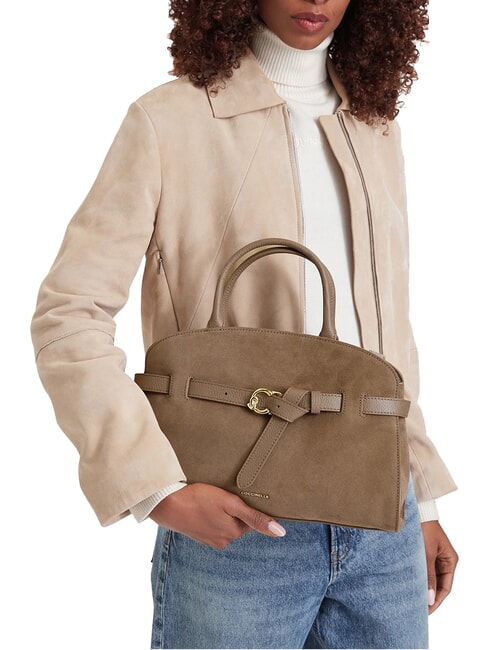 SABINE SUEDE BICOLOR Handbag, with shoulder strap warm taupe - Women&rsquo;s Bags