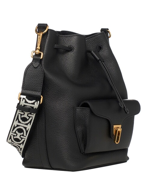 BEAT GENETRATION RIBBON Leather bucket bag Black - Women&rsquo;s Bags