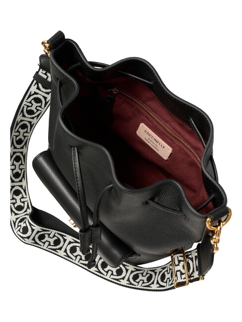 BEAT GENETRATION RIBBON Leather bucket bag Black - Women&rsquo;s Bags
