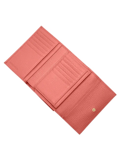 METALLIC SOFT Hammered leather bifold wallet pink clay - Women&rsquo;s Wallets