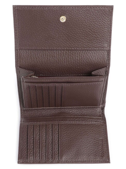 METALLIC SOFT Hammered leather bifold wallet brunette - Women&rsquo;s Wallets