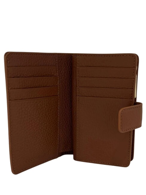 METALLIC SOFT Wallet in hammered leather cognac - Women&rsquo;s Wallets