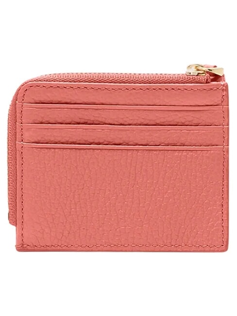 TASSEL Card holder with zip in hammered leather pink clay - Women&rsquo;s Wallets