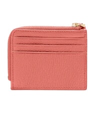 COCCINELLE TASSEL Card holder with zip in hammered leather pink clay - Women&rsquo;s Wallets - 3