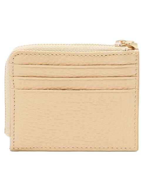 TASSEL Card holder with zip in hammered leather birch - Women&rsquo;s Wallets